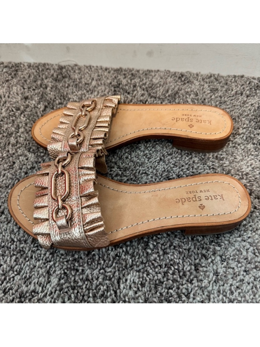 KATE SPADE Rose Gold Beau Slide Sandal Flat - Picture 5 of 5
